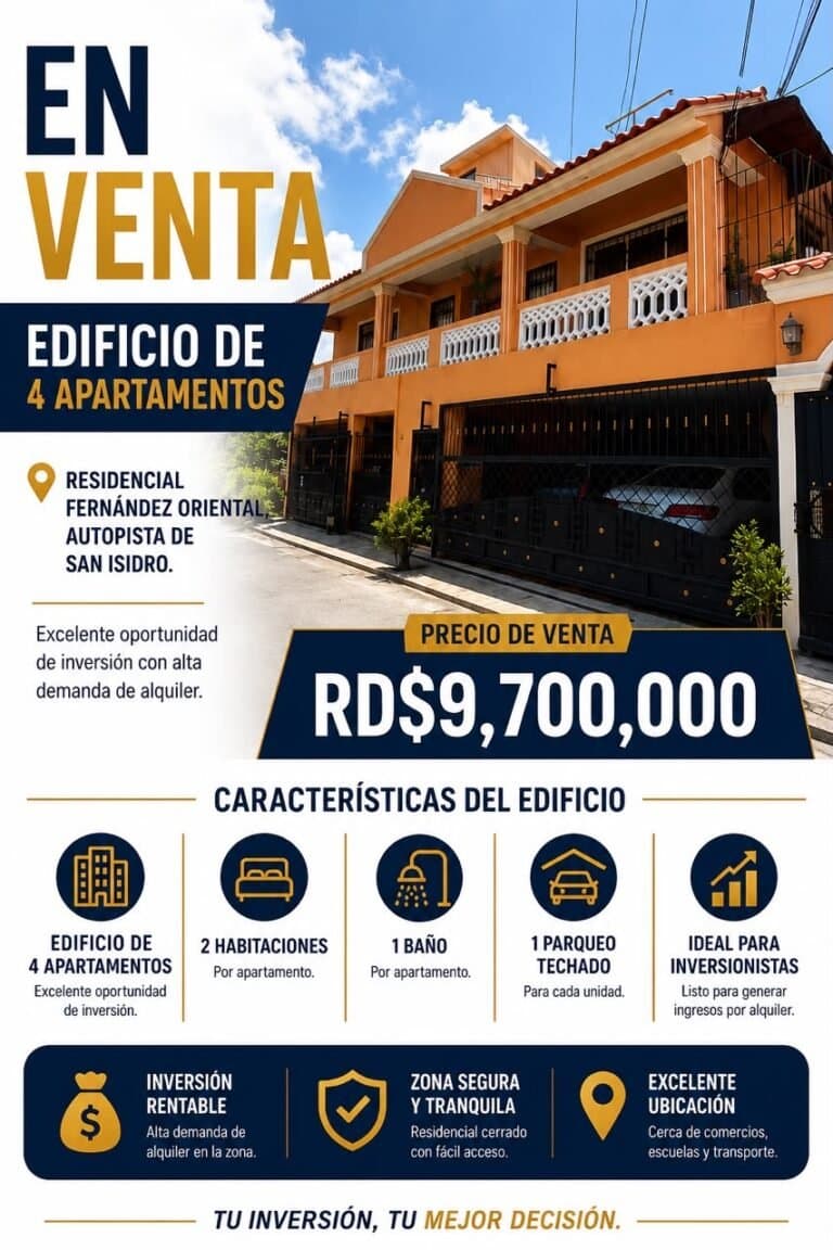 Edificio de 4 apartamentos de 2 habitaciones c/u en autopista de san Isidro — fotografía 1